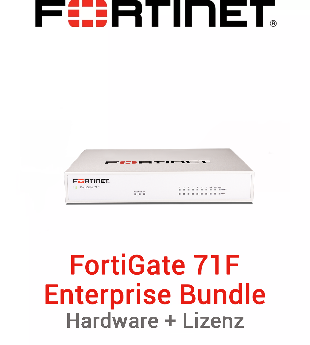 Fortinet FortiGate 71F Firewall Hardware + Enterprise Protection Lizenz Vorderseite