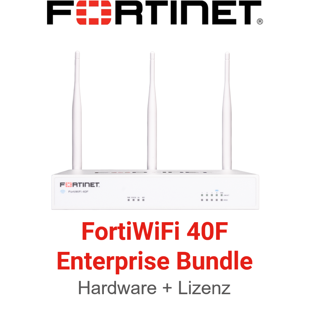 Fortinet FortiWiFi 40F Firewall Hardware + Enterprise Protection Lizenz Vorderseite